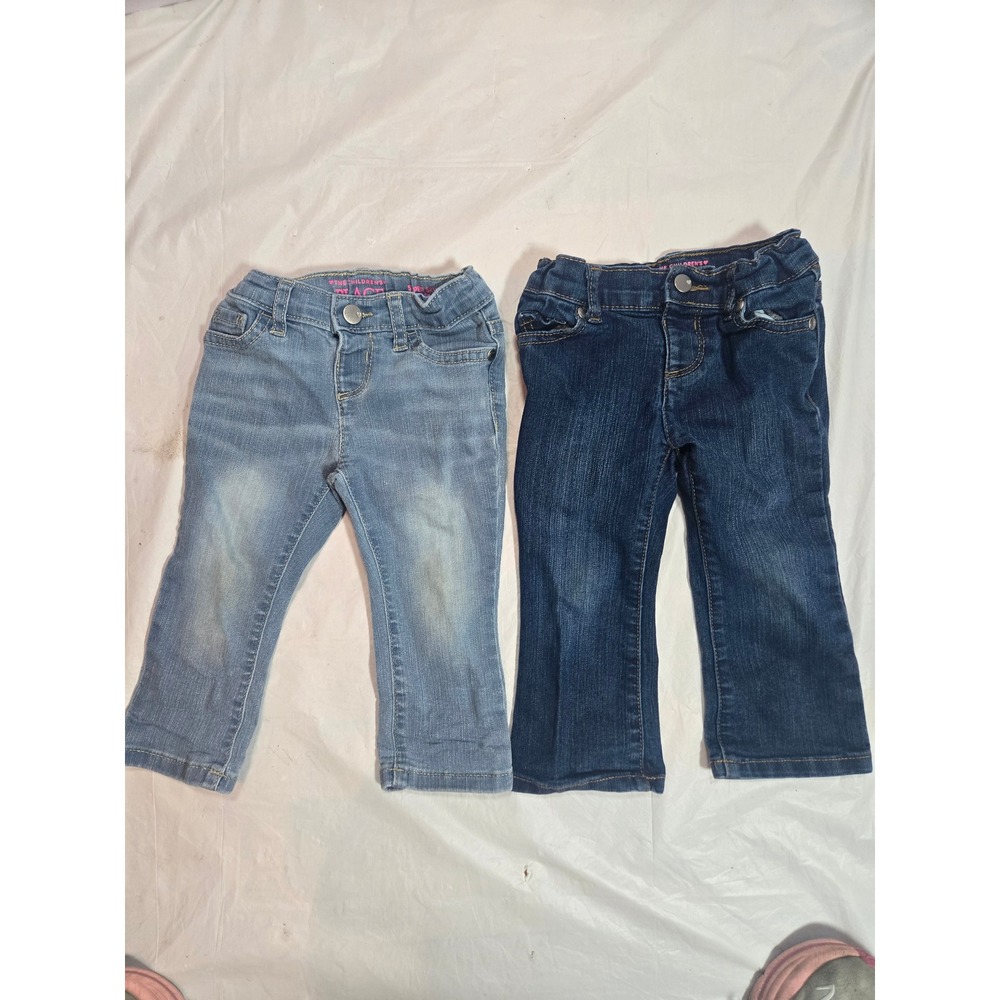 The Childrens Place Toddler Girls Jeans Lot 2 18-24M Skinny Bootcut Denim